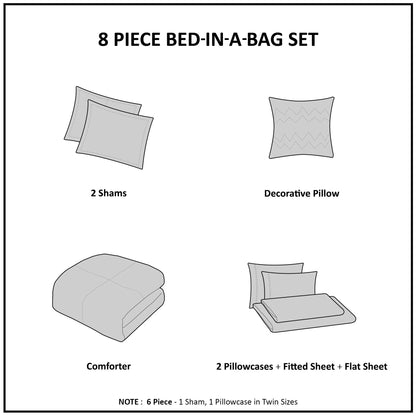 Madison Park Essentials Colebrook Reversible Comforter Set with Bed Sheets
