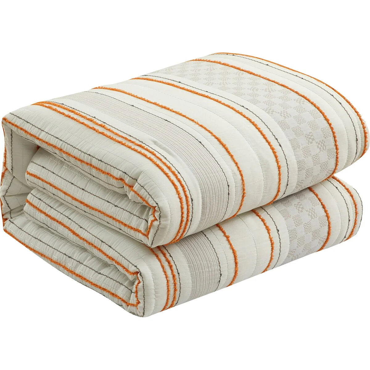 Nanshing Greta 7 Piece Boho Striped Checkered Comforter Set