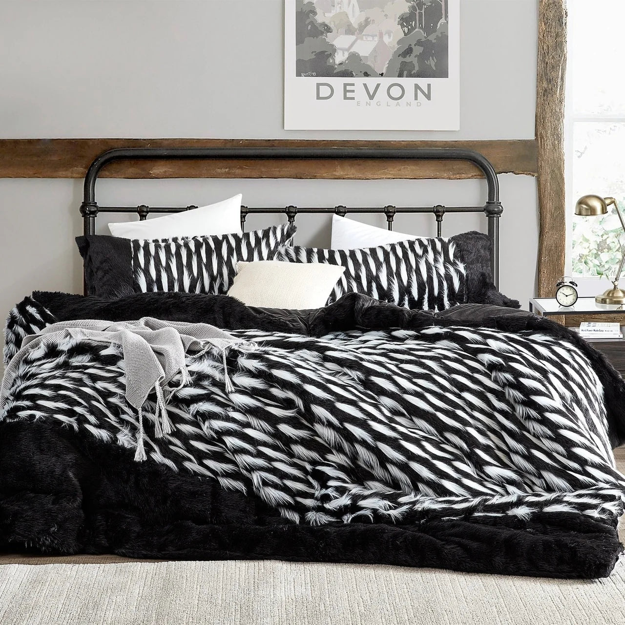 Tiger Lion - Coma Inducer? Oversized Comforter Set - Zebra Black
