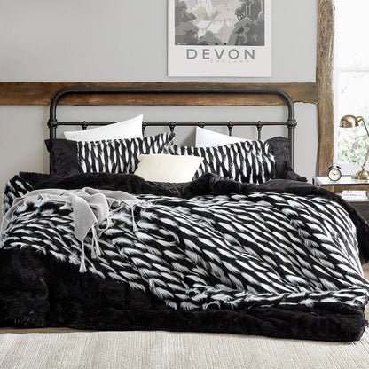 Tiger Lion - Coma Inducer? Oversized Comforter Set - Zebra Black