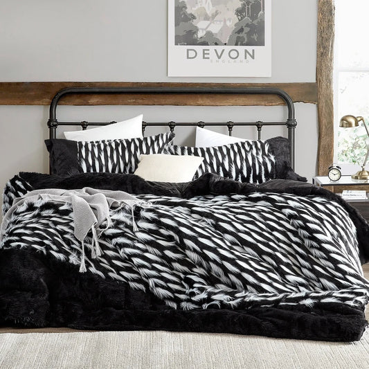 Tiger Lion - Coma Inducer? Oversized Comforter Set - Zebra Black