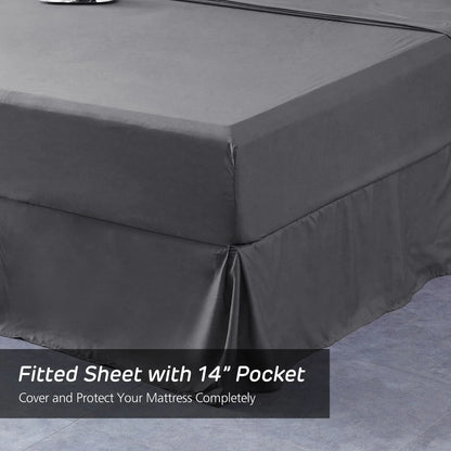 8-piece Pinch Pleated Bed-in-a-Bag Down Alternative Comforter Set