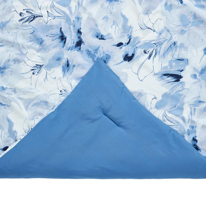 Better Trends Rosalia Collection 7-Piece Microfiber Floral Comforter Set in Blue - Soft, Durable & Machine Washable