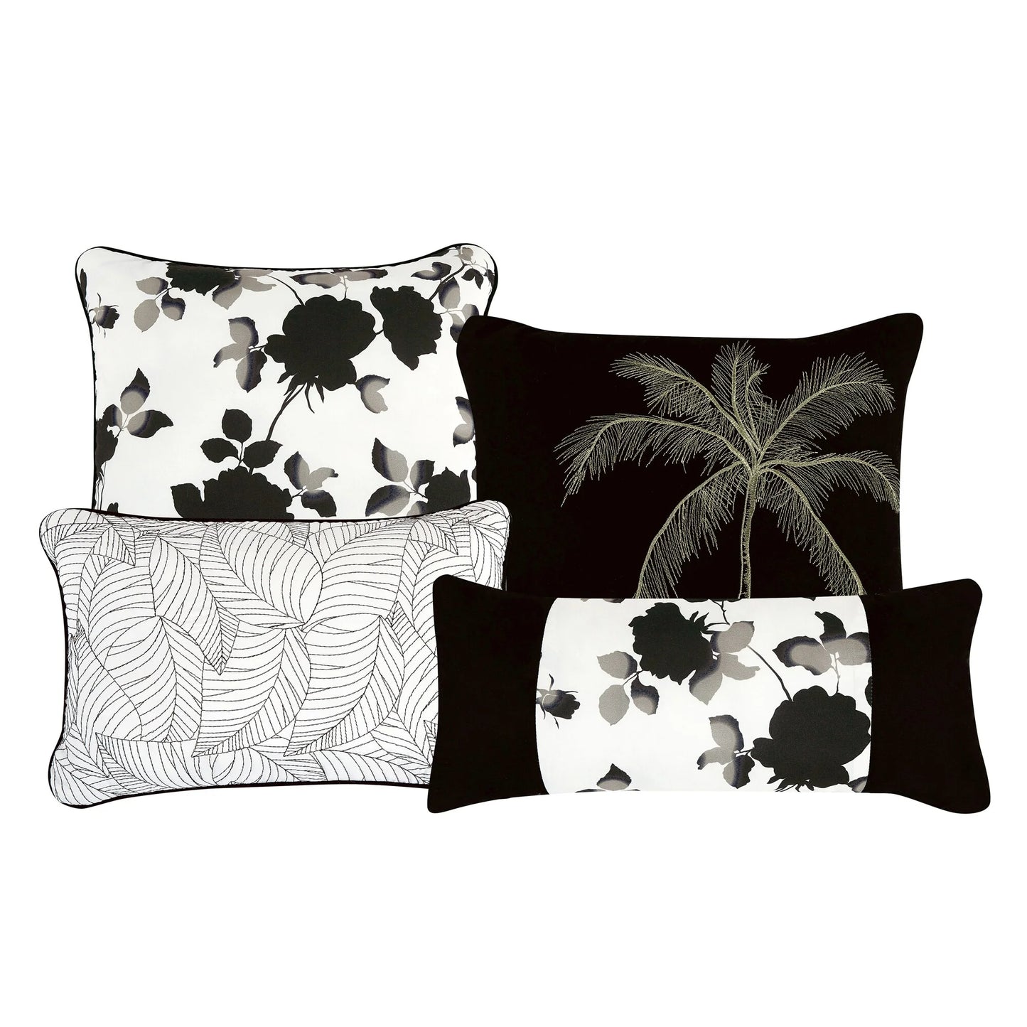 Shatex Kona 7 Pieces Ink Wash Flowers Bedding Comforter Set All-season Reversible Bed in a Bag