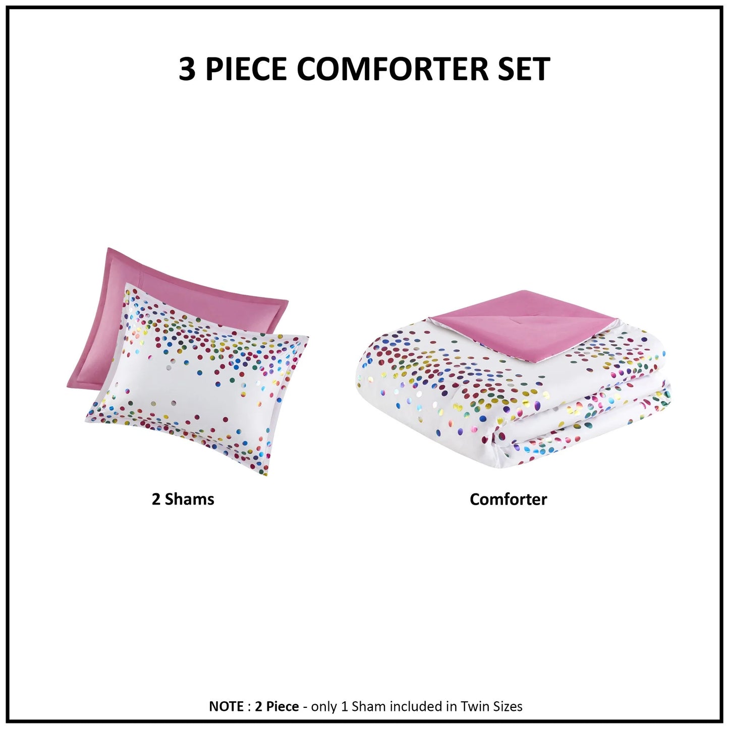 Intelligent Design Cora Rainbow Iridescent Metallic Dot Comforter Set