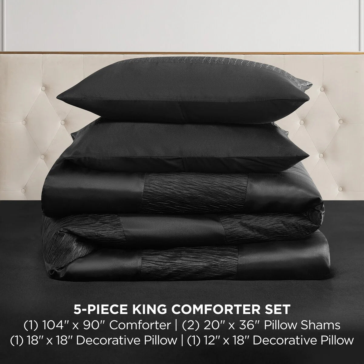 Juicy Couture Glam Night Black Stripe Comforter Bedding Set