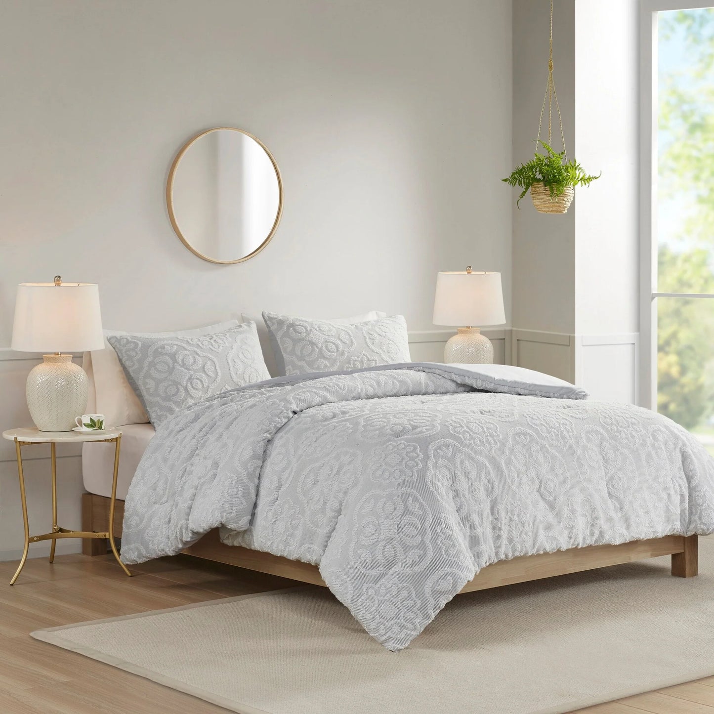 Madison Park Maeve 3 Piece Tufted Woven Medallion Comforter Set