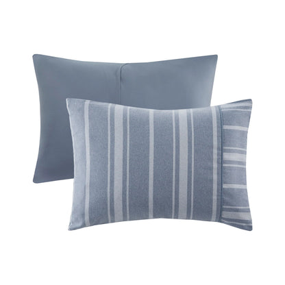 Beautyrest Kent 3 Piece Striped Herringbone Oversized Comforter Set