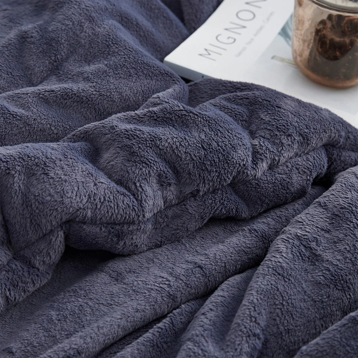 Softer than Soft? - Coma Inducer? Oversized Comforter Set - Double Plush Indigo Black