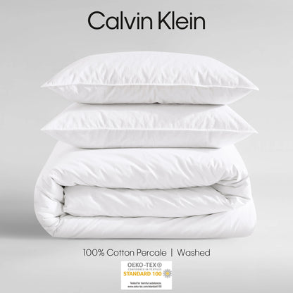 Calvin Klein Washed Percale Cotton Solid Comforter Set
