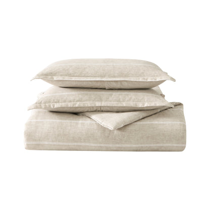 Nautica Guard Coast Cotton Flannel Beige Reversible Comforter Set