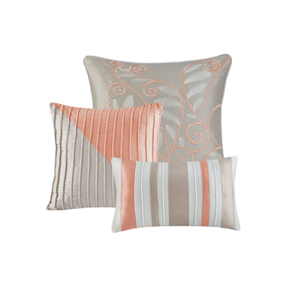Madison Park Olympia 7-piece Coral Comforter Set