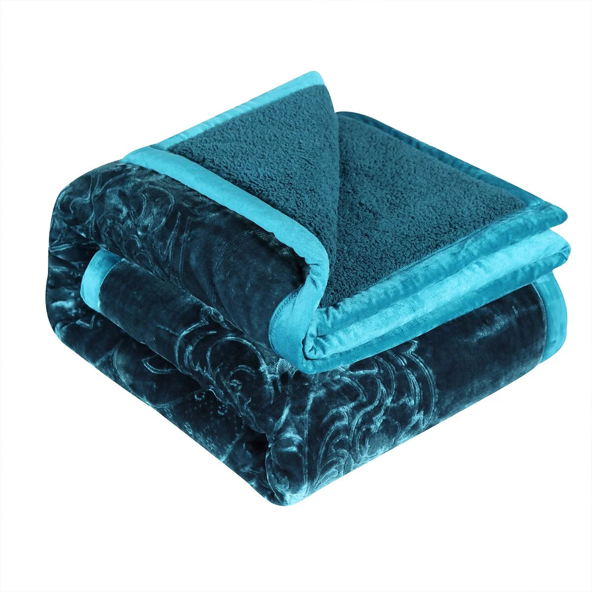 Ultra Plush Printed 3-piece Sherpa Borrego Comforter Set