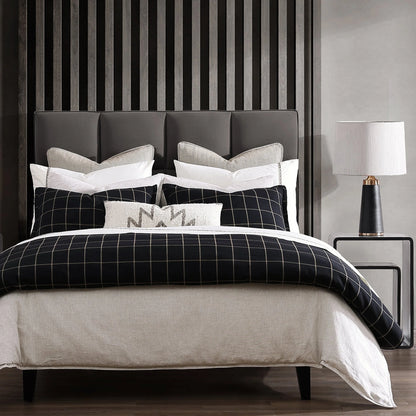 HiEnd Accents Windowpane Plaid Modern Rustic Bedding 3 Piece Comforter Set
