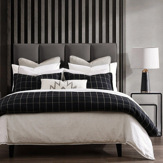 HiEnd Accents Windowpane Plaid Modern Rustic Bedding 3 Piece Comforter Set