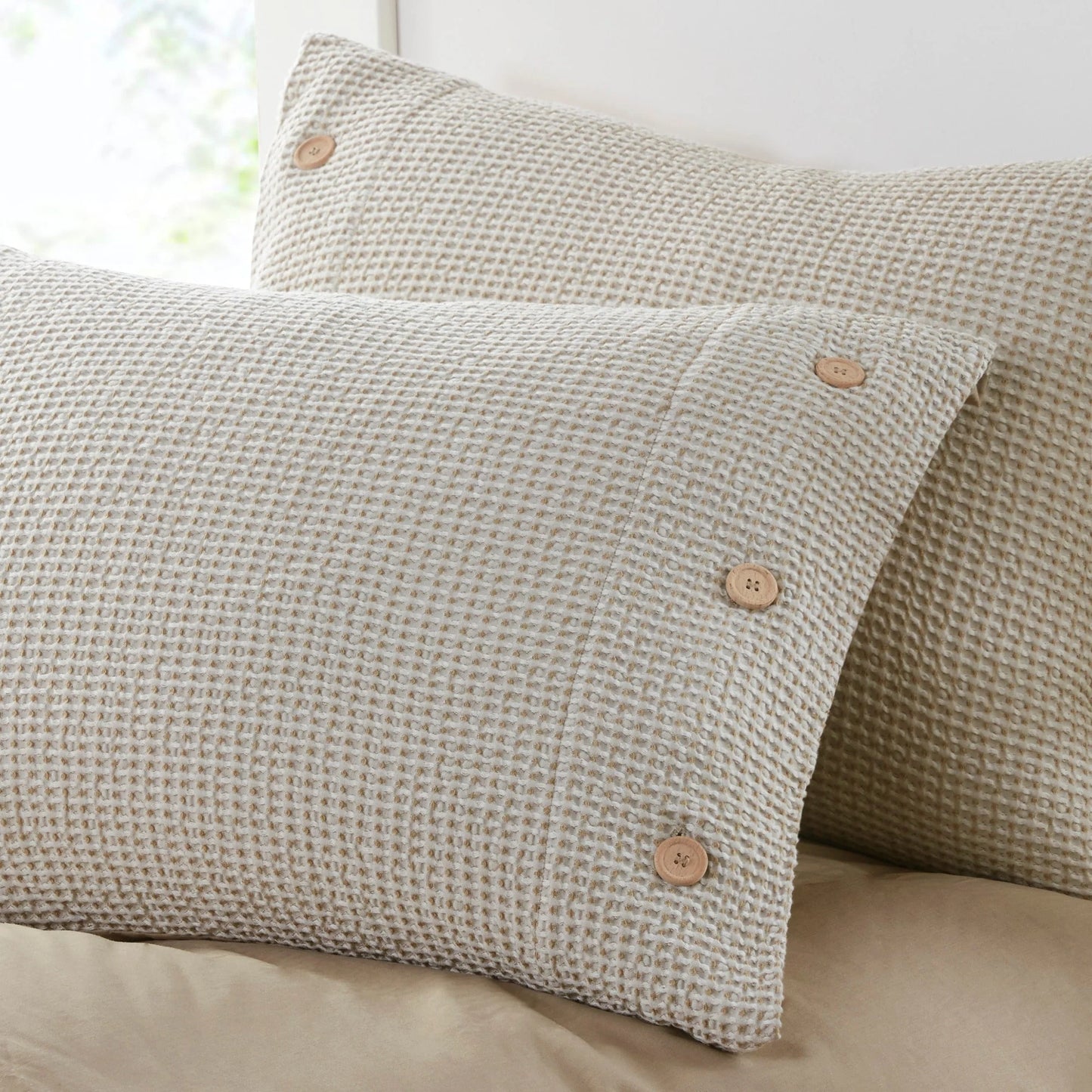 Adalyn 4 Piece Cotton and Rayon from Bamboo Blend Waffle Weave Comforter Cover Set w/removable insert by Clean Spaces