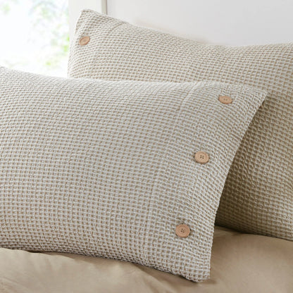 Adalyn 4 Piece Cotton and Rayon from Bamboo Blend Waffle Weave Comforter Cover Set w/removable insert by Clean Spaces