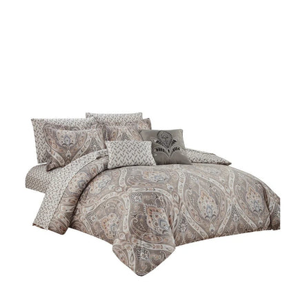 Tisdale 9-Piece Damask Printed Comforter and Sheet Set