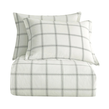 HiEnd Accents Windowpane Plaid Modern Rustic Bedding 3 Piece Comforter Set