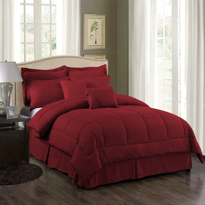 10-piece Solid Color Microfiber Comforter and Sheets Set