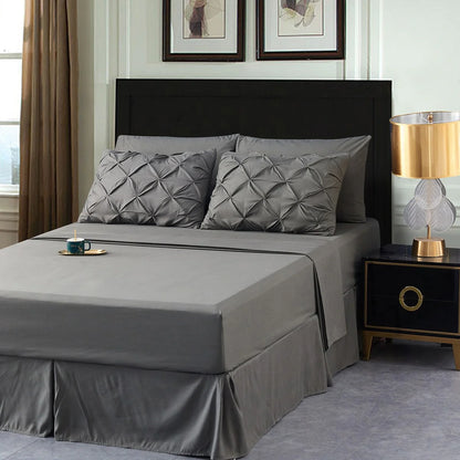 8-piece Pinch Pleated Bed-in-a-Bag Down Alternative Comforter Set