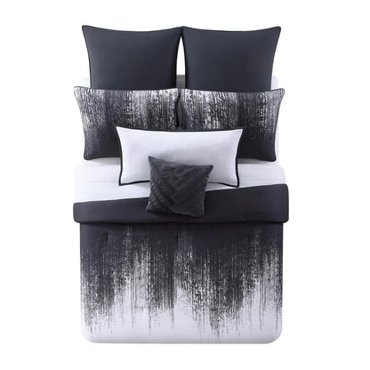 Vince Camuto Lyon Two-tone Brushstroke Comforter Set