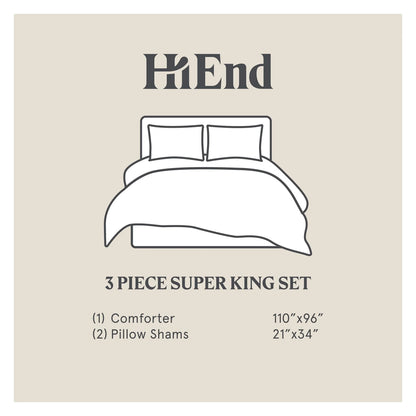 HiEnd Accents Windowpane Plaid Modern Rustic Bedding 3 Piece Comforter Set