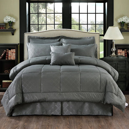 10-piece Solid Color Microfiber Comforter and Sheets Set