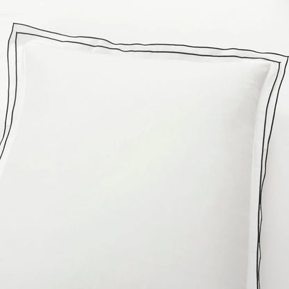 Lush Decor Hampton Double Flange Embroidered Contrast Edge Comforter 3 Pieces Set