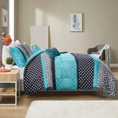Camille Teal Comforter Set by Intelligent Design