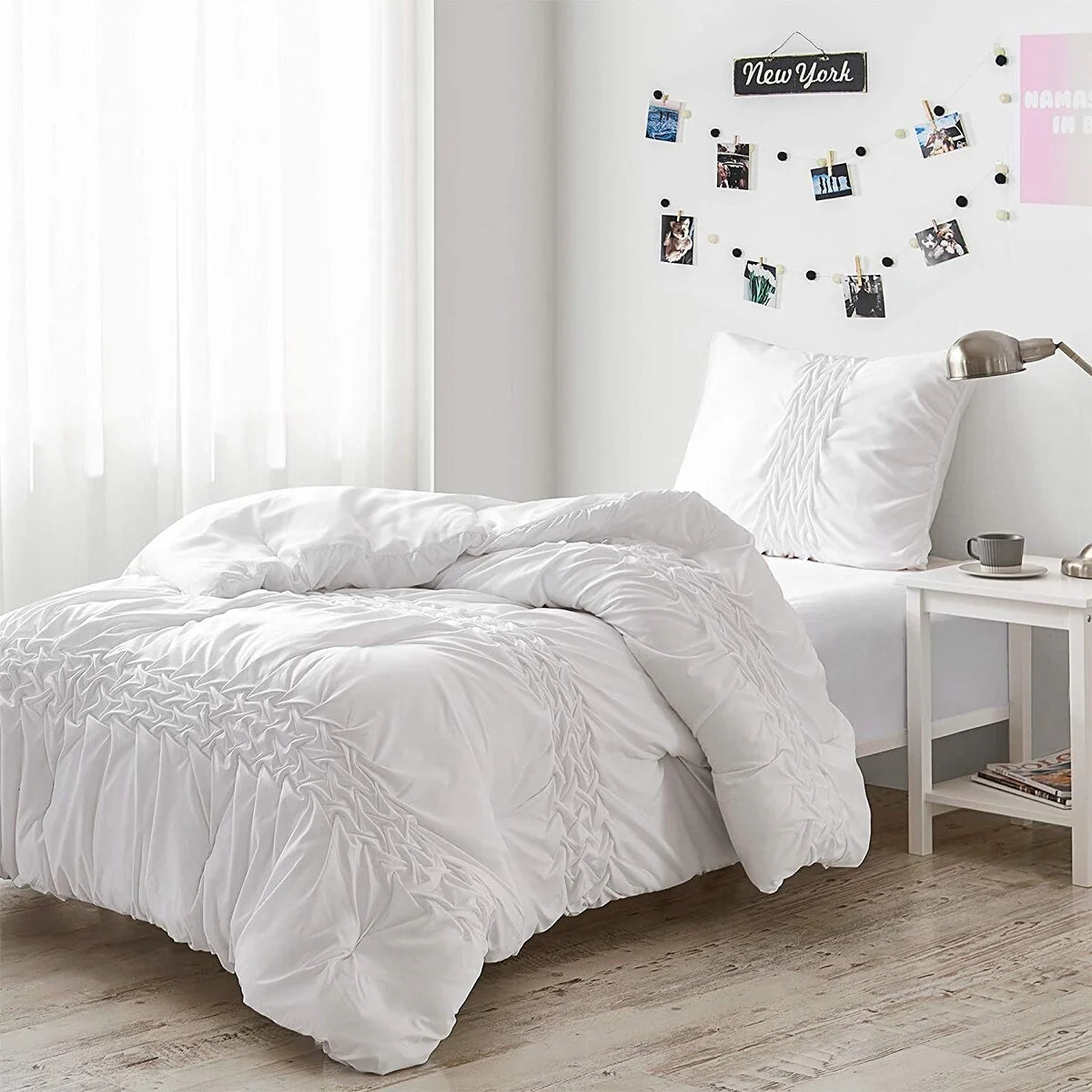 Pleated Knit and Loop Textured Oversized Comforter