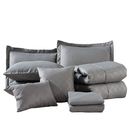 10-piece Solid Color Microfiber Comforter and Sheets Set