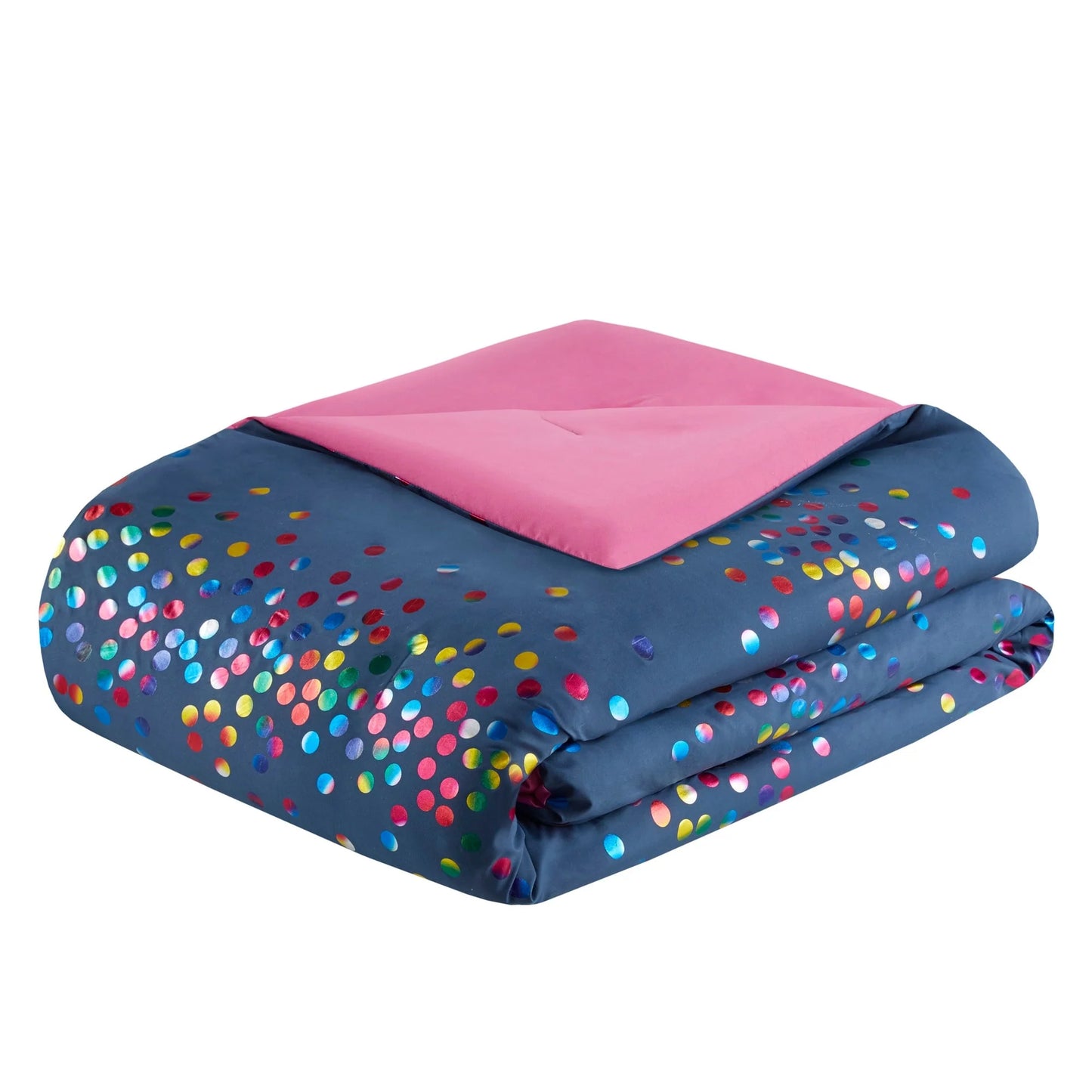 Intelligent Design Cora Rainbow Iridescent Metallic Dot Comforter Set