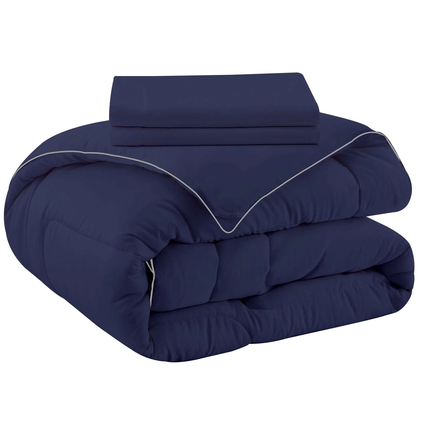 3 Piece Reversible Silky Luxury Soft Satin Comforter with 2 Satin Pillowcases