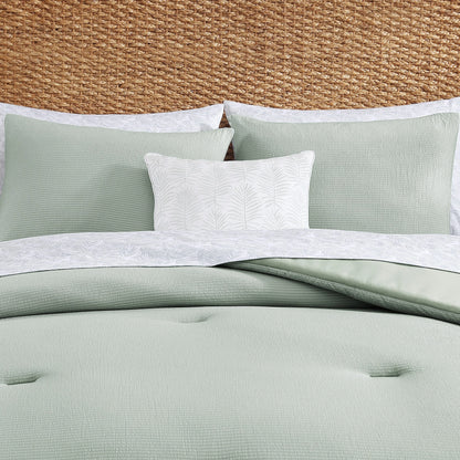 Tommy Bahama Seersucker Solid Reversible 8 Piece Comforter Bonus Set