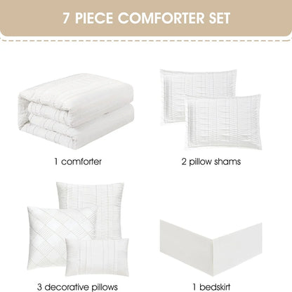 Nanshing Dakota Clipped Stripes Comforter Set