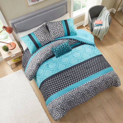 Camille Teal Comforter Set by Intelligent Design