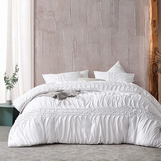 Pleated Knit and Loop Textured Oversized Comforter