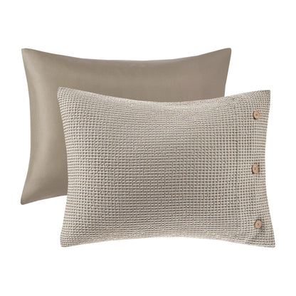 Adalyn 4 Piece Cotton and Rayon from Bamboo Blend Waffle Weave Comforter Cover Set w/removable insert by Clean Spaces
