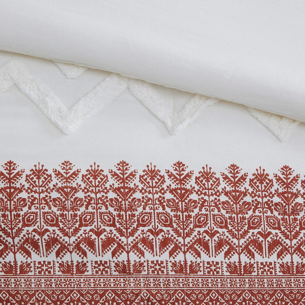 INK+IVY Mila Auburn 3 Piece Cotton Comforter Set with Chenille Tufting