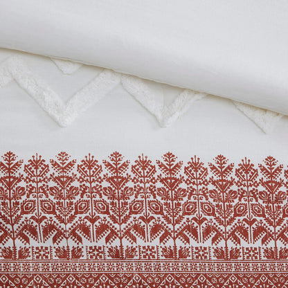 INK+IVY Mila Auburn 3 Piece Cotton Comforter Set with Chenille Tufting