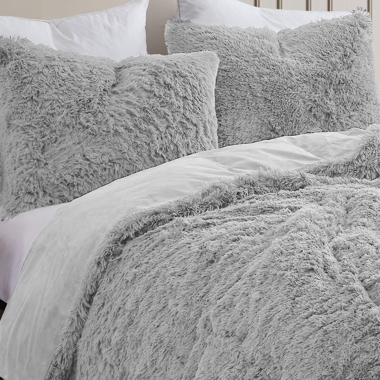 Long Plush Shaggy Comforter Set
