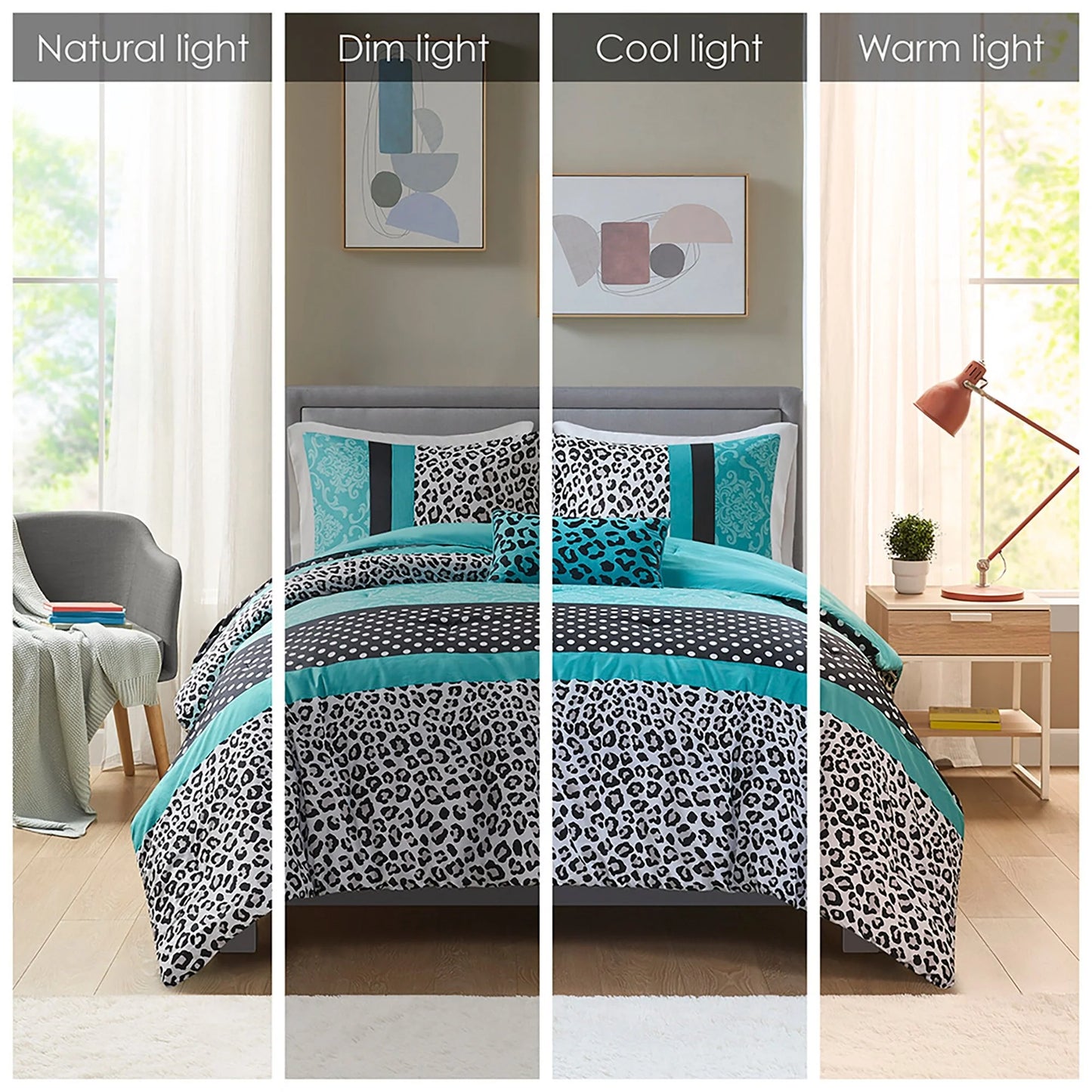 Camille Teal Comforter Set by Intelligent Design