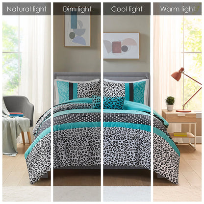 Camille Teal Comforter Set by Intelligent Design