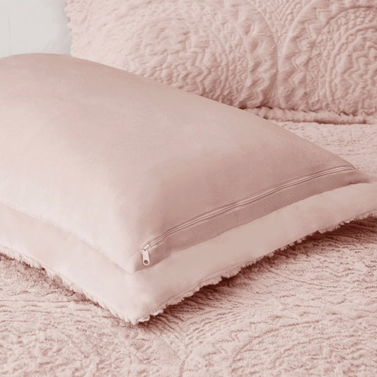 Madison Park Nova Embroidered Medallion Faux Fur Plush Comforter Set