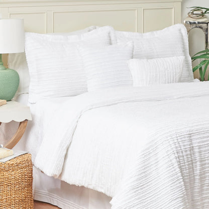Eyelashes White 5 Piece Comforter Set
