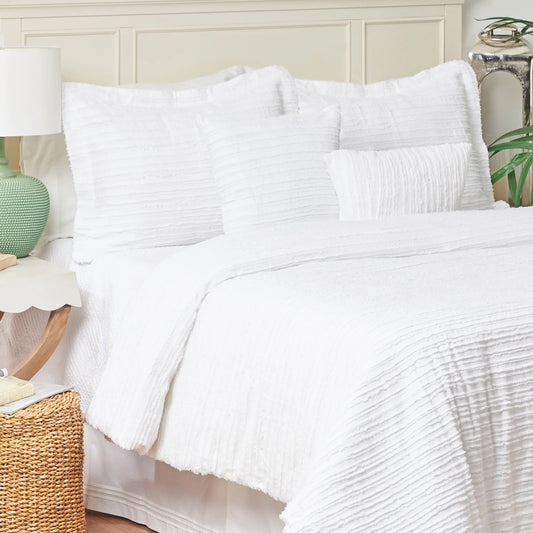 Eyelashes White 5 Piece Comforter Set