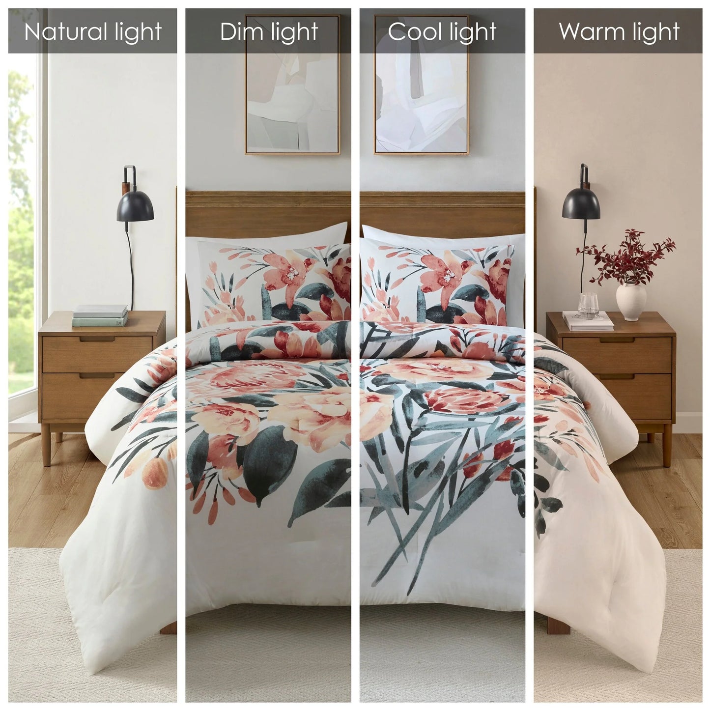 Madison Park Junia 3 Piece Floral Cotton Comforter Set