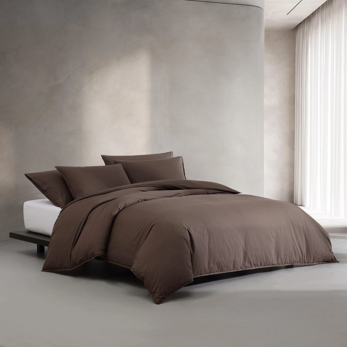 Calvin Klein Washed Percale Cotton Solid Comforter Set