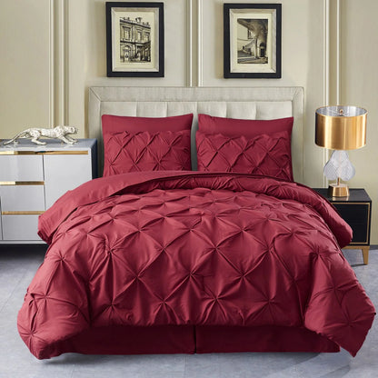 8 Pieces Bed in A Bag Pink Comforter Sets Bed Set